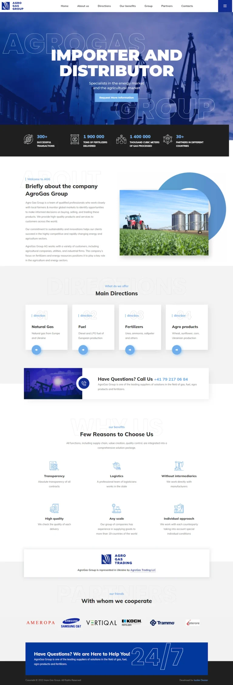 Дизайн головної сторінки Agro Gas Group