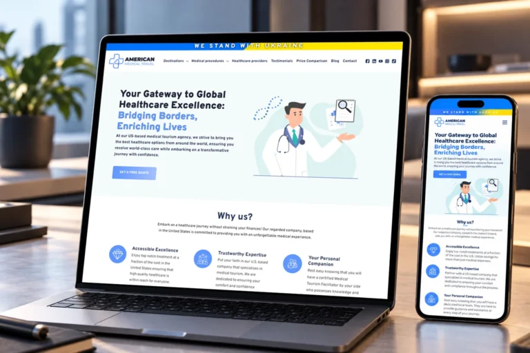 Корпоративний сайт American Medical Travel — розробка Jupiter Design
