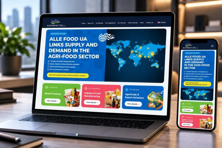 Багатомовний B2B-сайт ALLE FOOD UA — розробка Jupiter Design