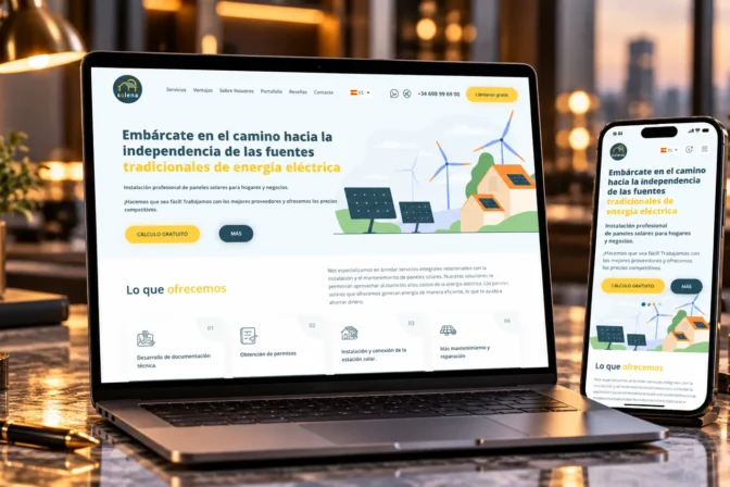 Розробка Landing Page для Solena — сонячна енергетика в Іспанії
