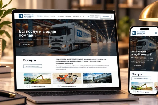 Розробка сайту транспортно-логістичної компанії Transport & Logistic Ukraine
