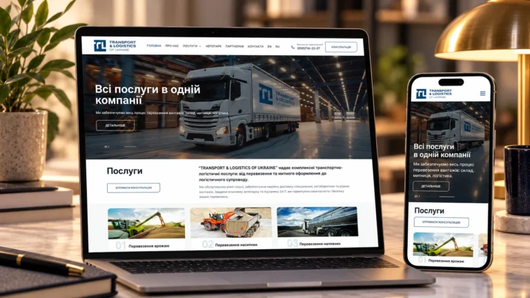 Корпоративний сайт Transport & Logistic Ukraine — розробка Jupiter Design
